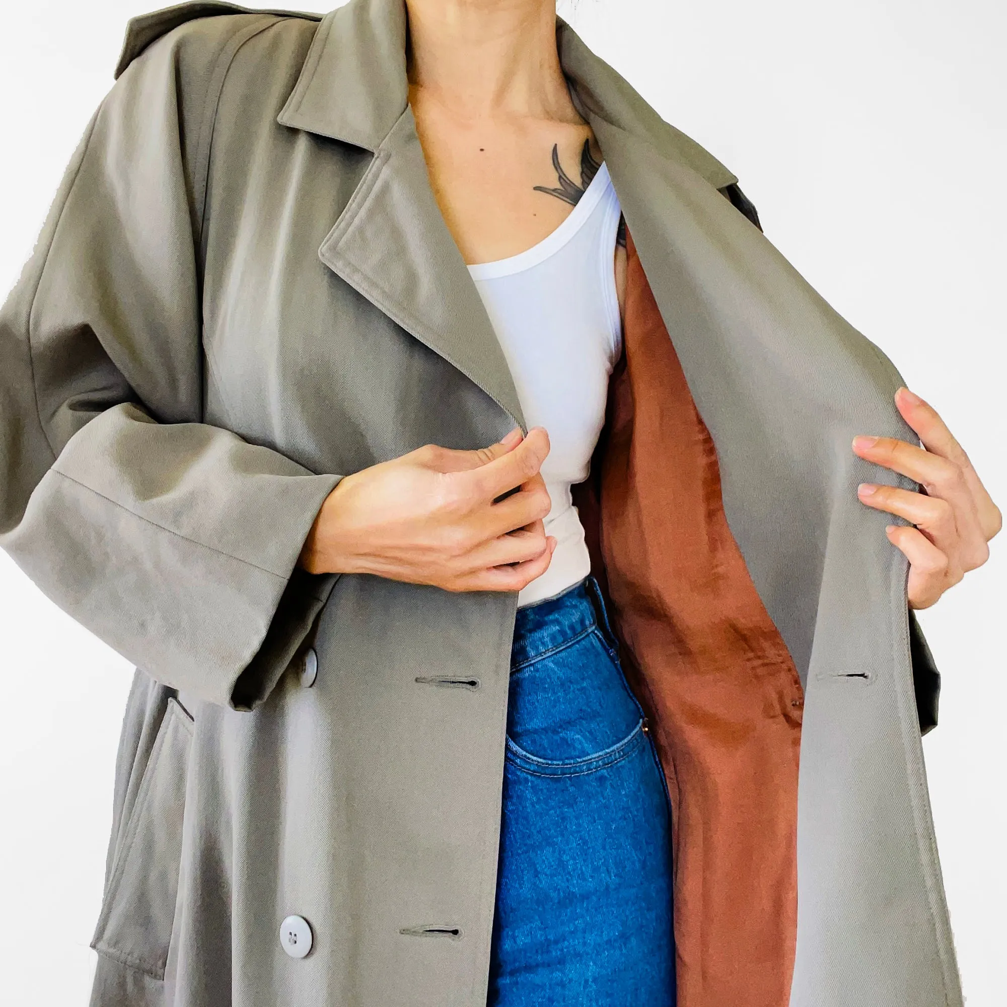 1960s Holt Renfrew Virgin Wool Belted Trench Coat