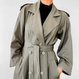 1960s Holt Renfrew Virgin Wool Belted Trench Coat