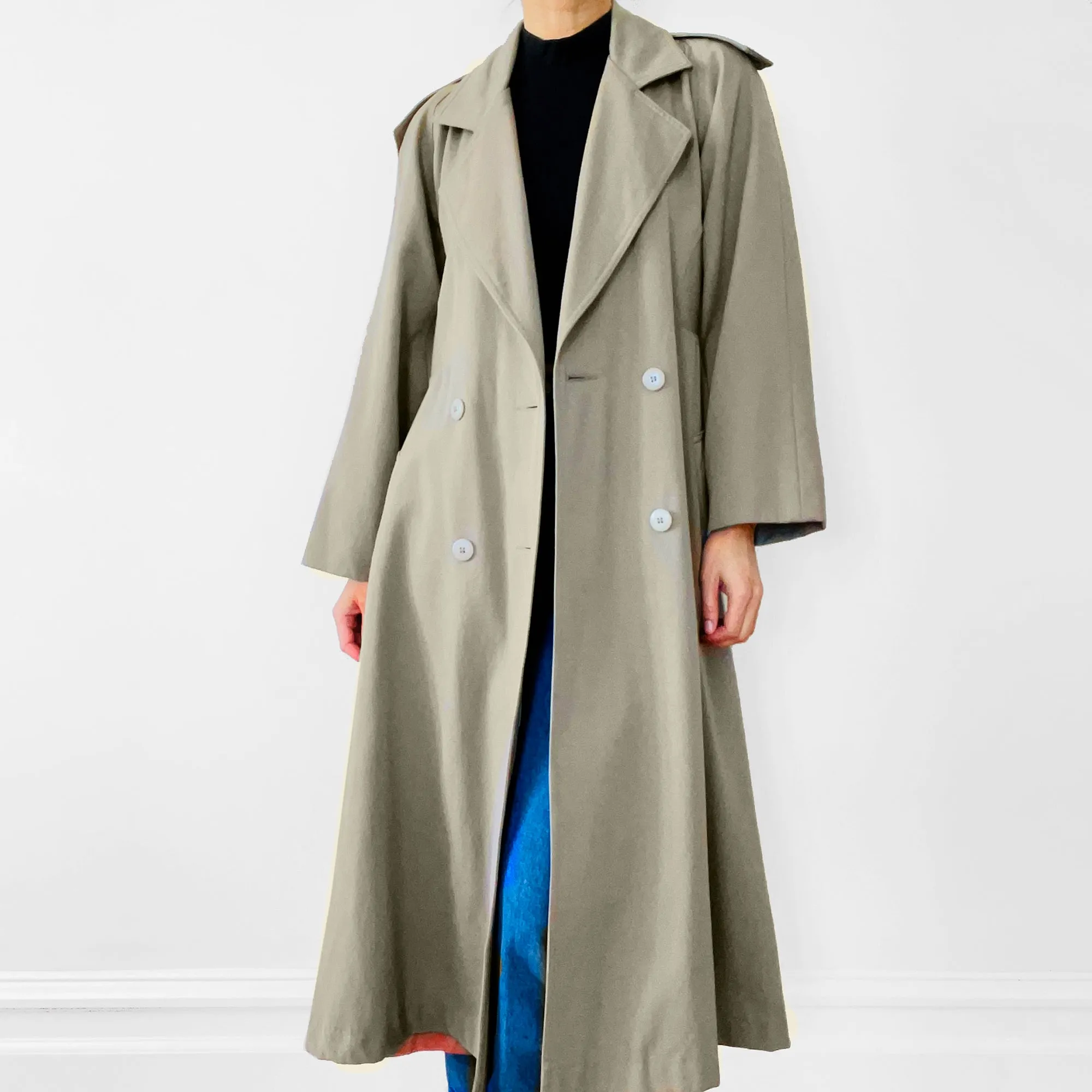 1960s Holt Renfrew Virgin Wool Belted Trench Coat