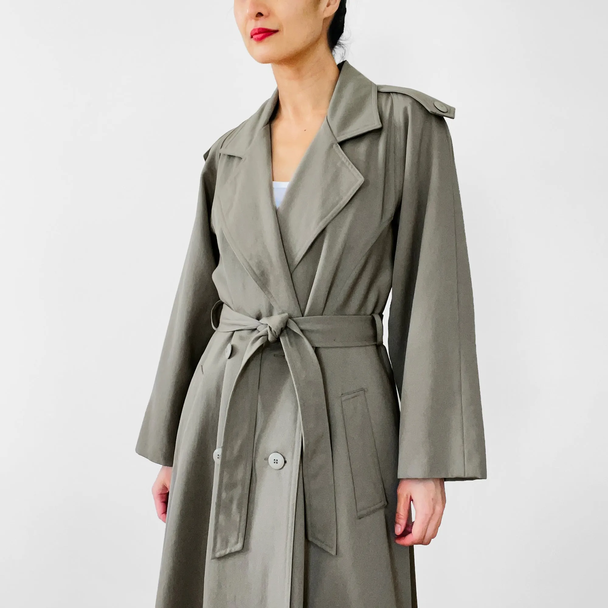 1960s Holt Renfrew Virgin Wool Belted Trench Coat