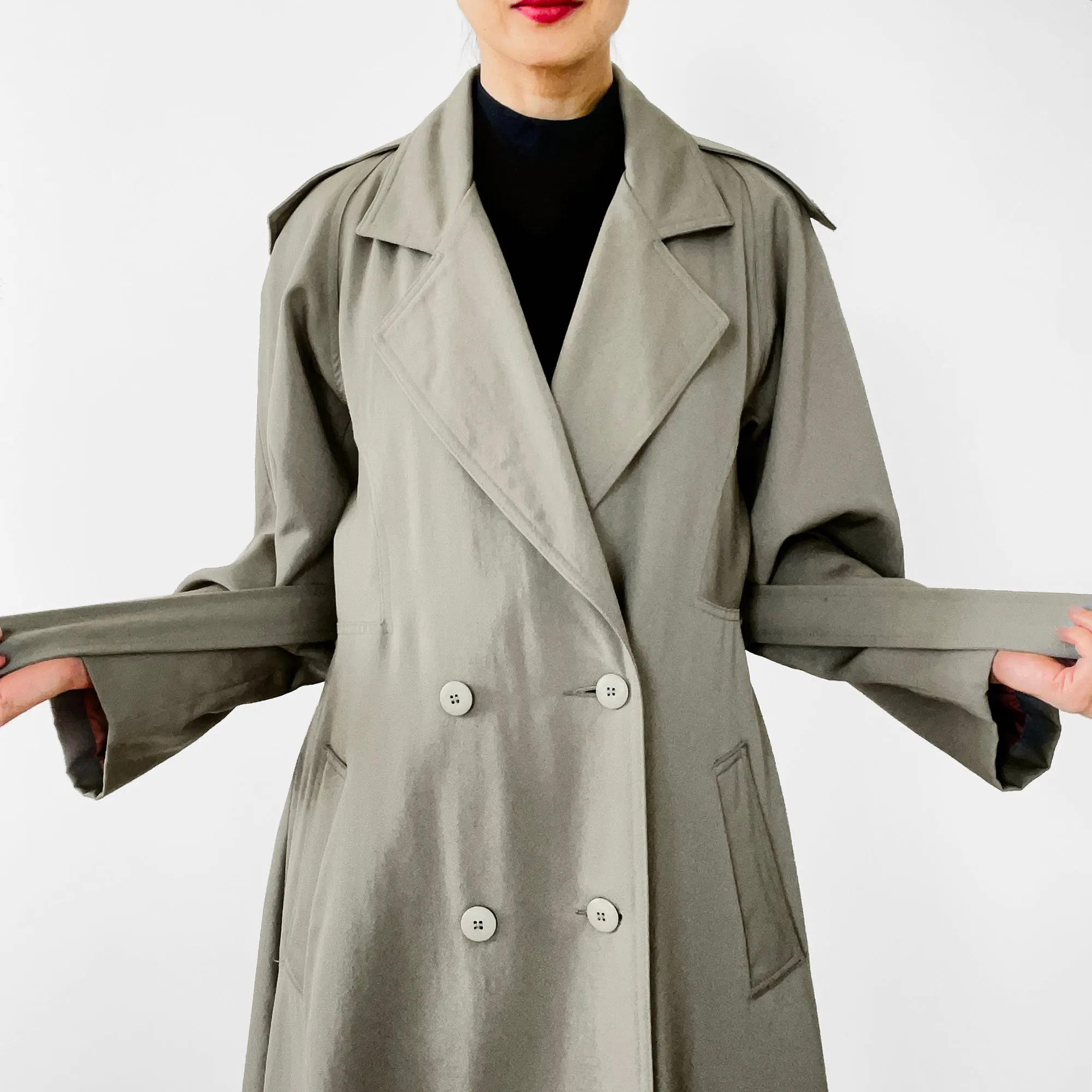 1960s Holt Renfrew Virgin Wool Belted Trench Coat