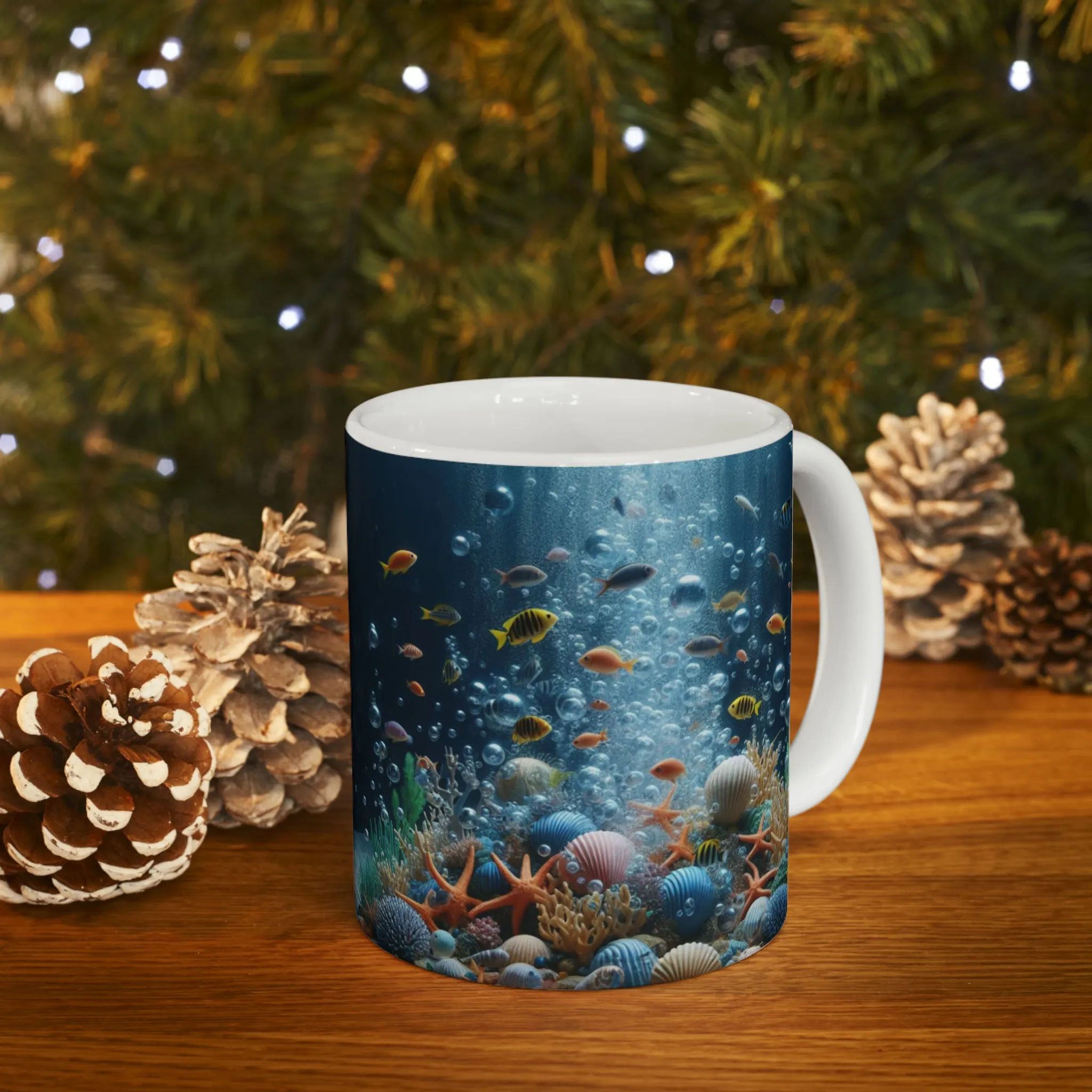 3D fish Ceramic Mug, 11oz