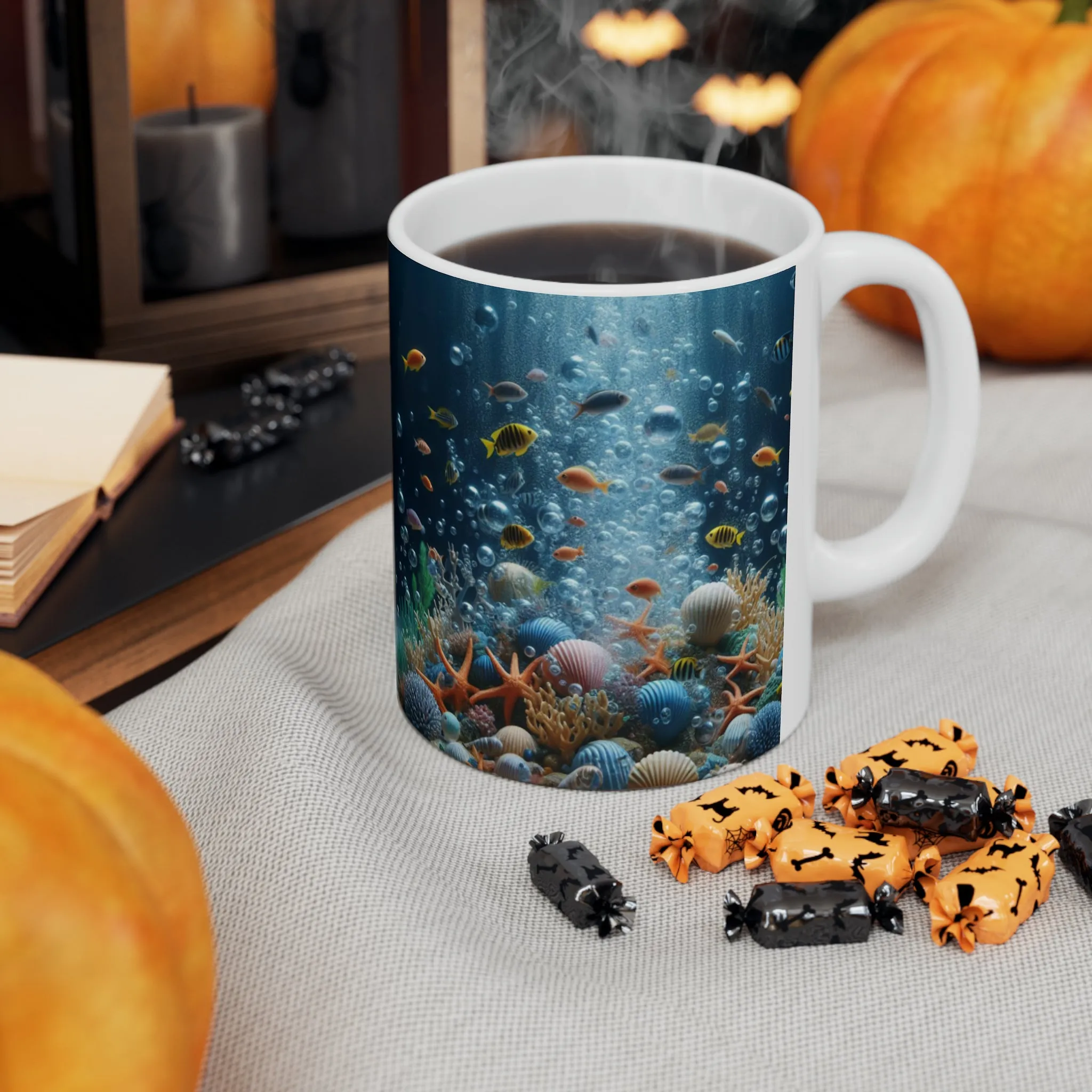 3D fish Ceramic Mug, 11oz