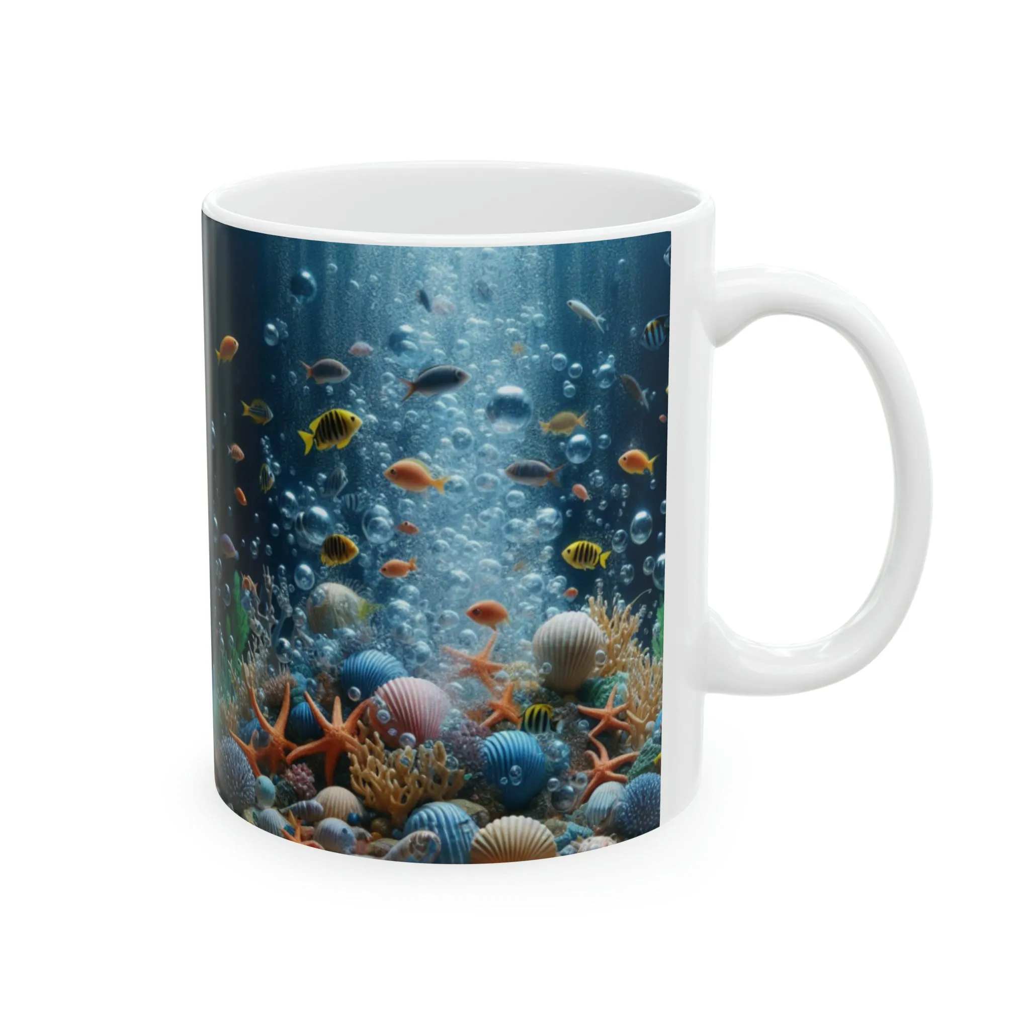 3D fish Ceramic Mug, 11oz