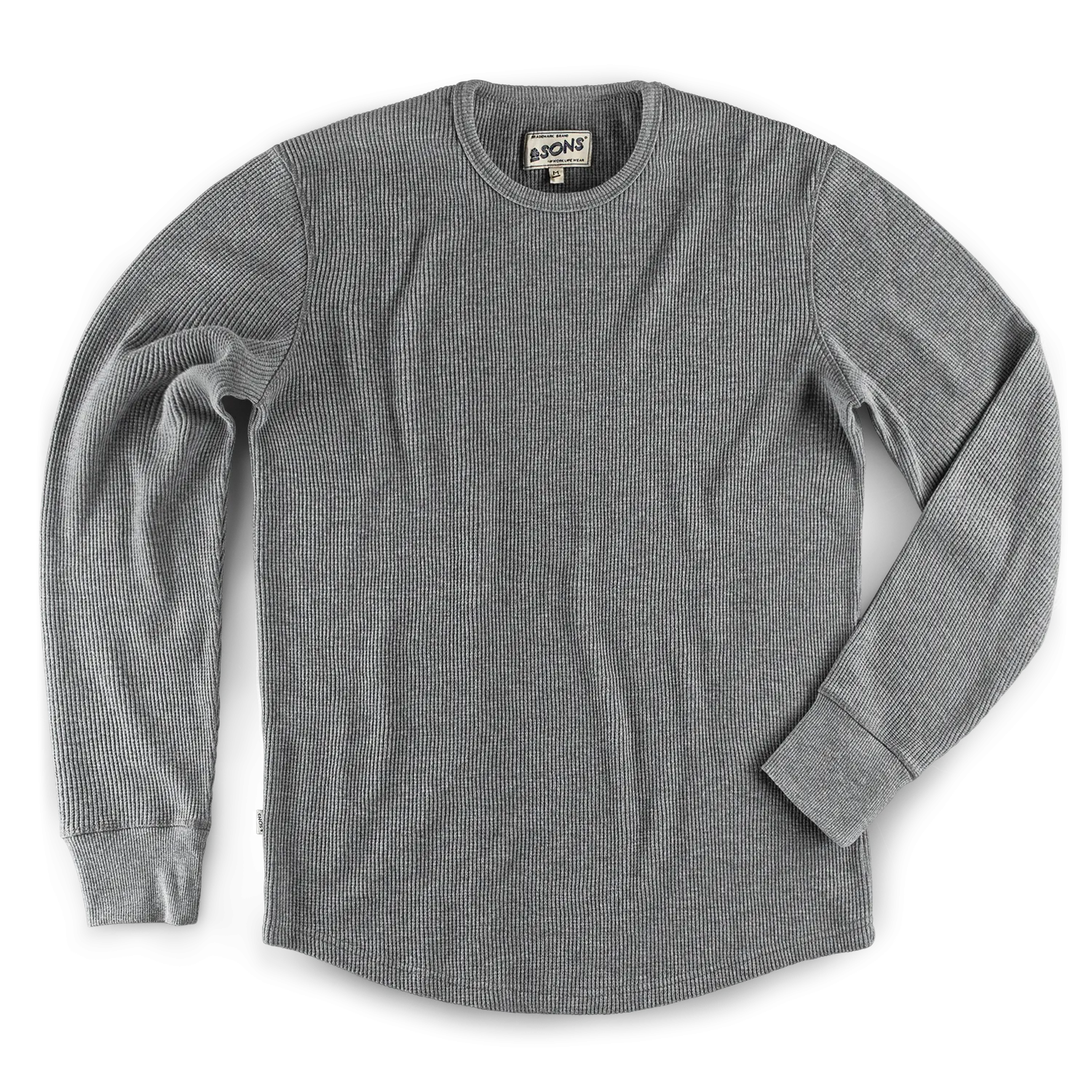 &SONS Base Waffle Crew Neck Grey Marl