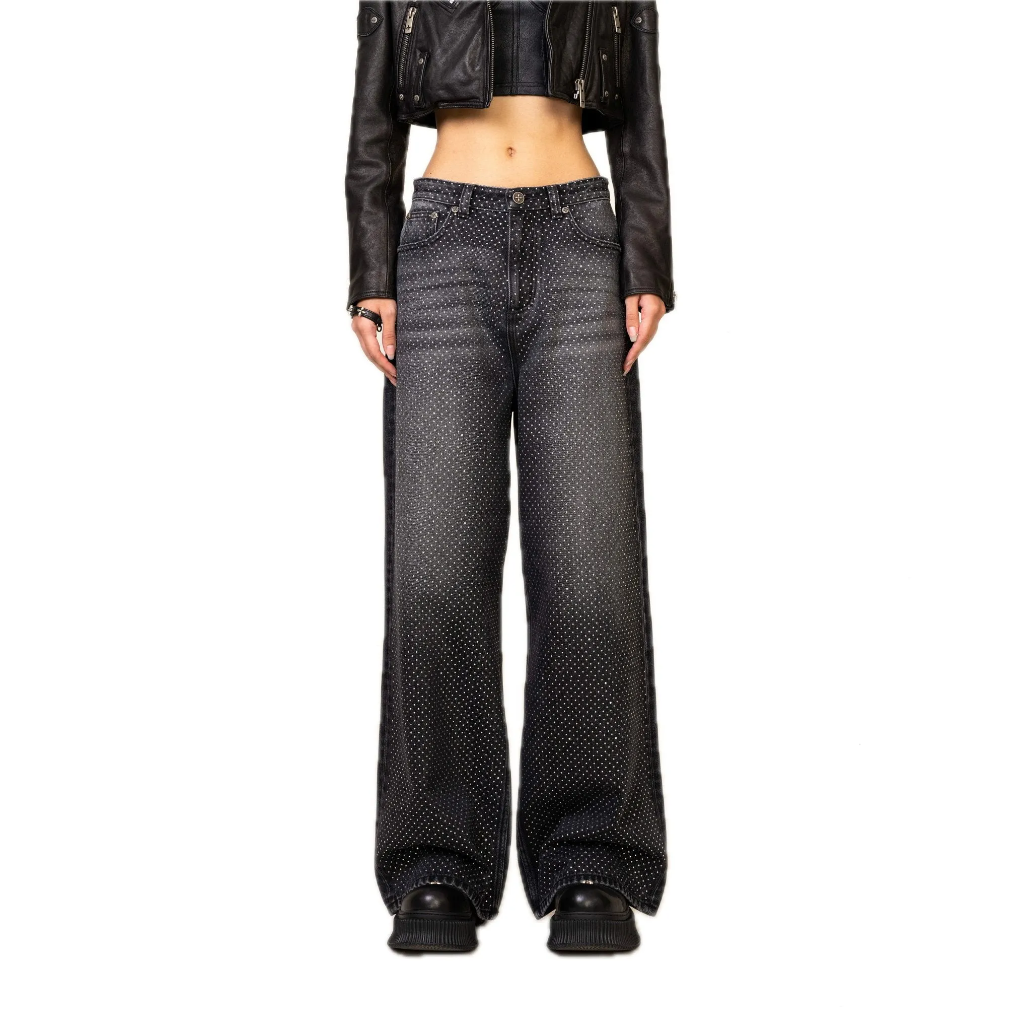 Ancient Myth Diamond Flared Jeans In Black