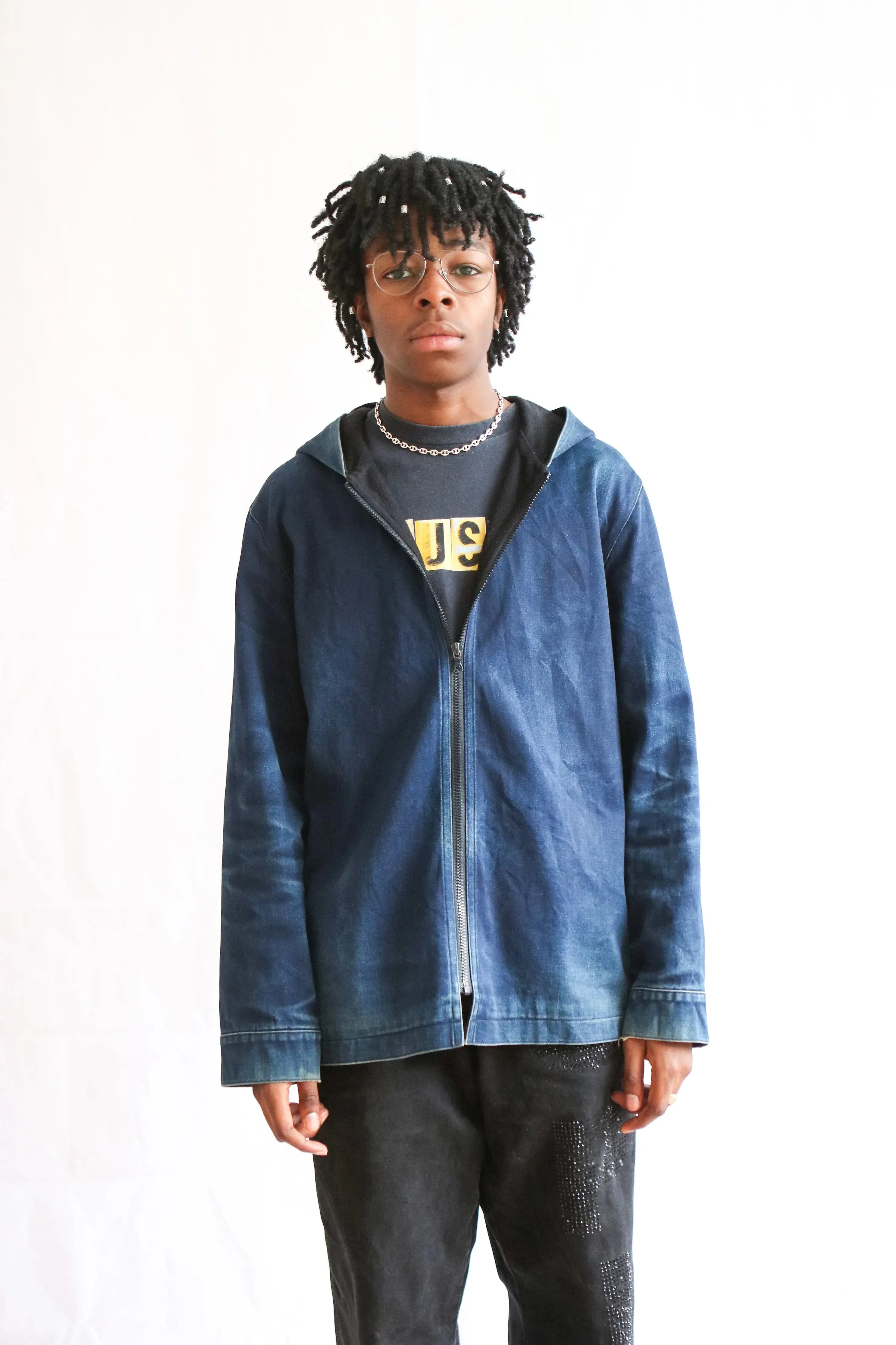 A.P.C. DENIM HOODED PARKA (S)  (S)