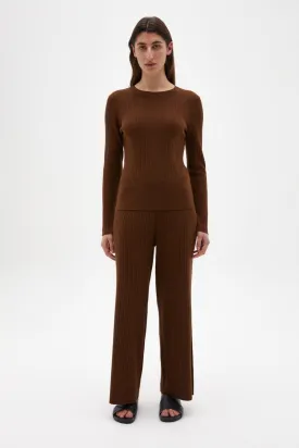 Assembly Label - Ella Long Sleeve Knit - Burnt Ochre Marle