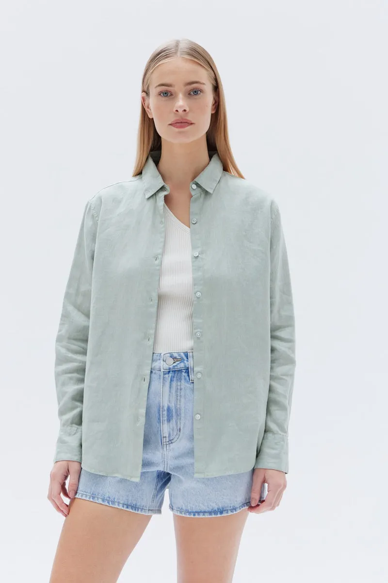 Assembly Label - Xander Linen Shirt - Nettle