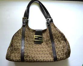 Authentic Fendi Zucca canvas Hobo