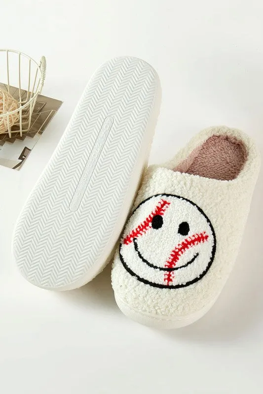 Baseball Smile Face Home Indoor Slippers