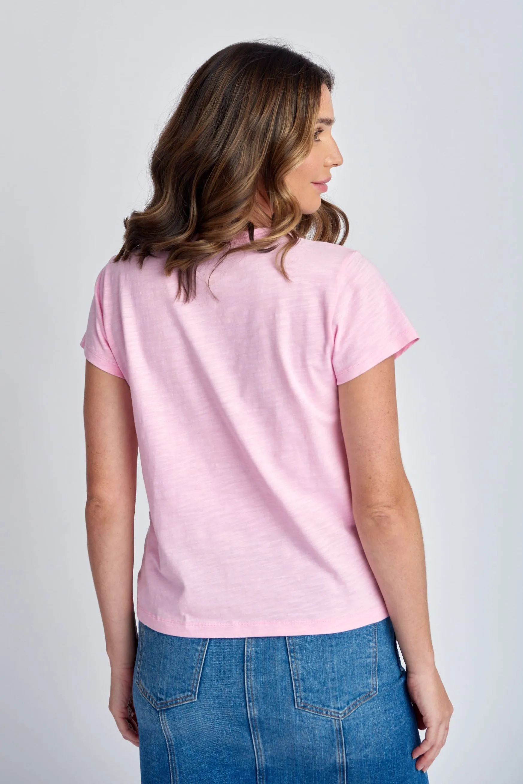 Basic Cotton Crew Neck Tee Lolly Pink