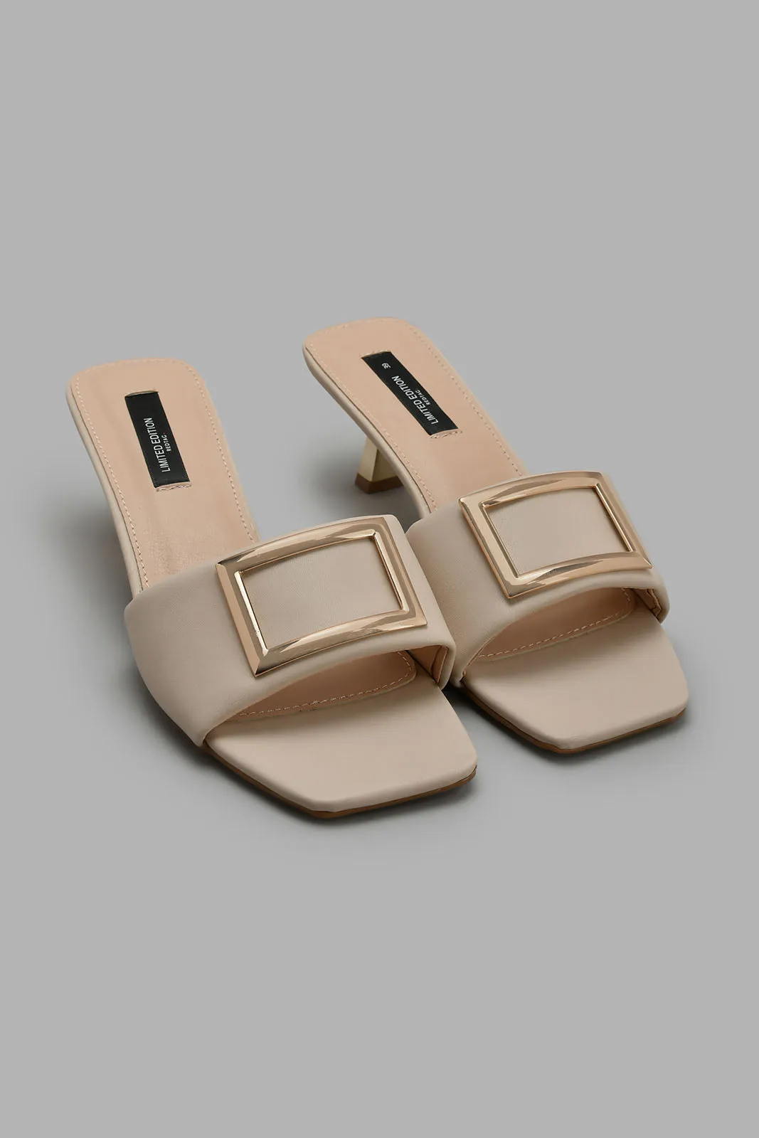 Beige Plain Mule