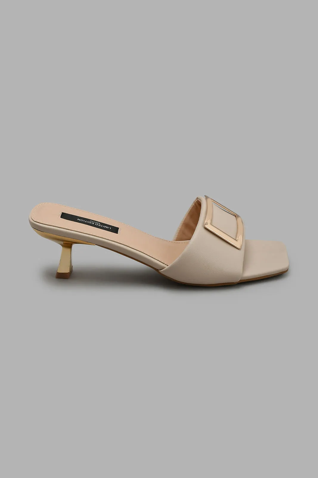 Beige Plain Mule