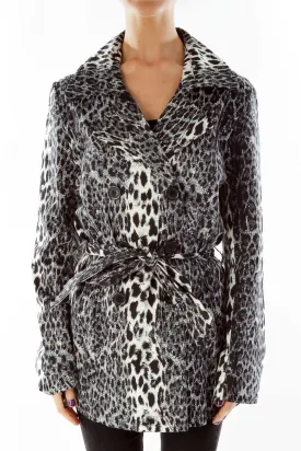 Black Beige Animal Print Coat