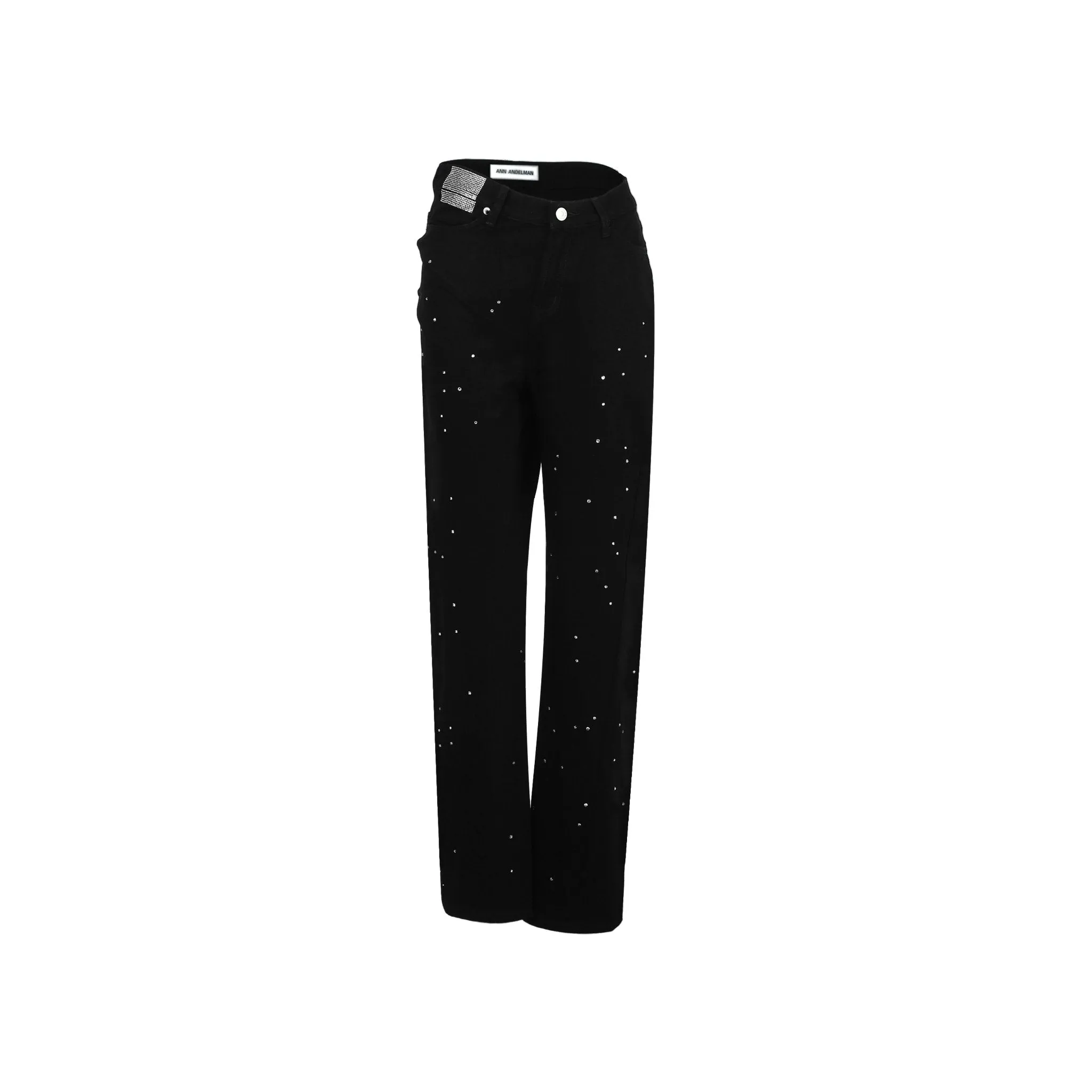 Black Rhinestone Twisted Pants