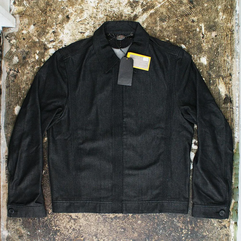 Black Zip-Up Denim Jacket