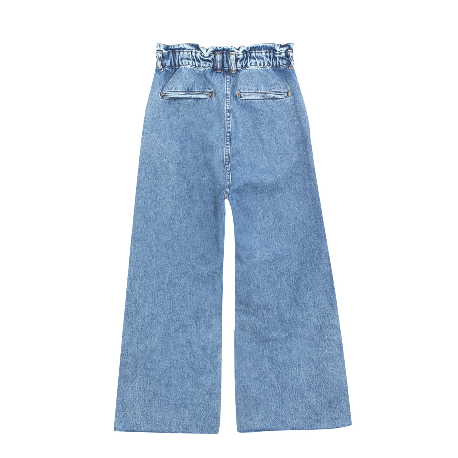 Blue Flared Scrunch Waist Jeans