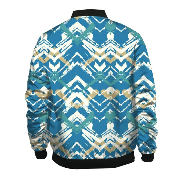 BLUE PATTERN Women Bomber Jacket