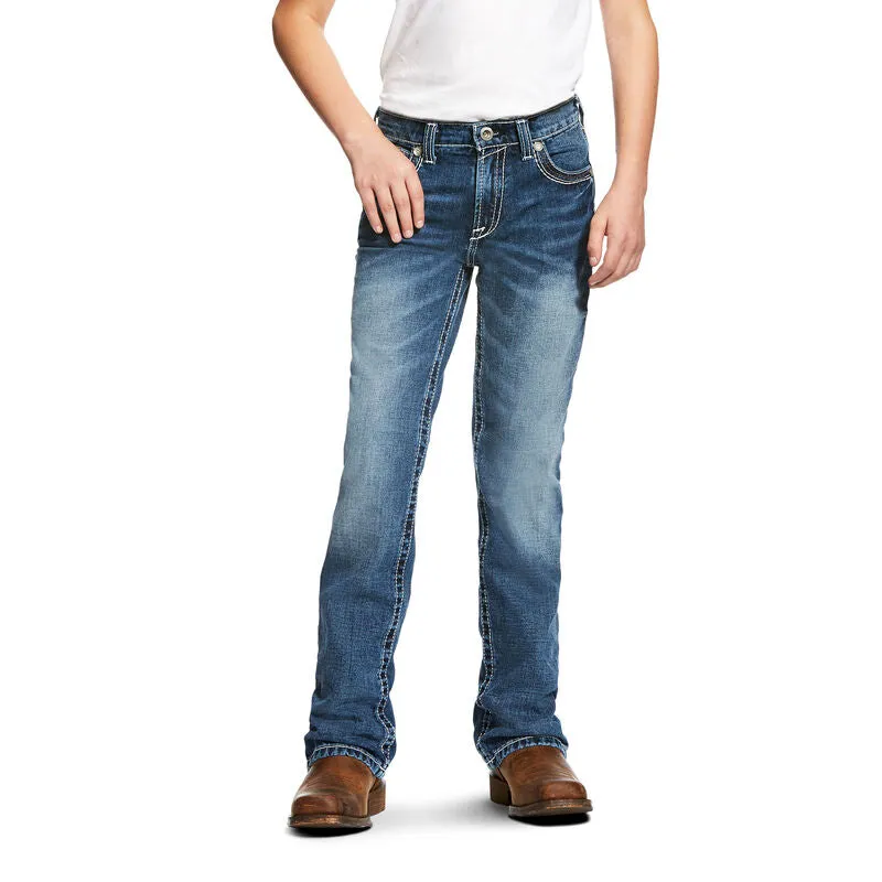 Boys Ariat 10021160 B4 Relaxed Coltrane Boot Cut Jean