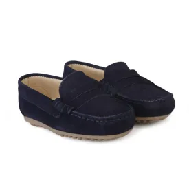 BOYS BLACK SUEDE FORMAL MOCCASIN