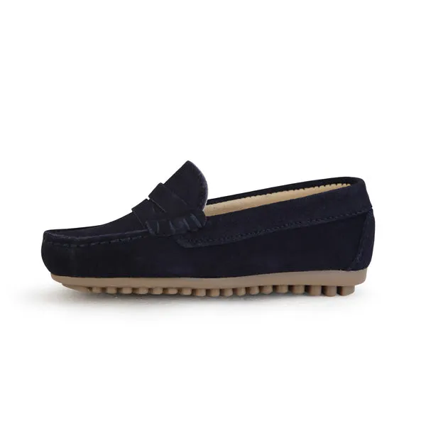 BOYS BLACK SUEDE FORMAL MOCCASIN