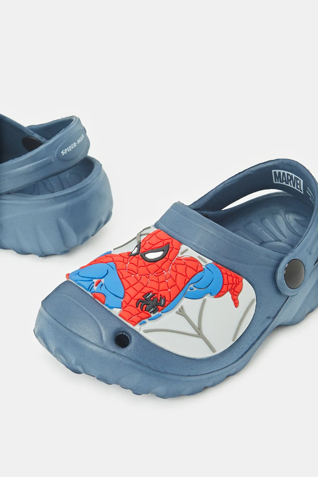 Boys Grey Spiderman Print Clog