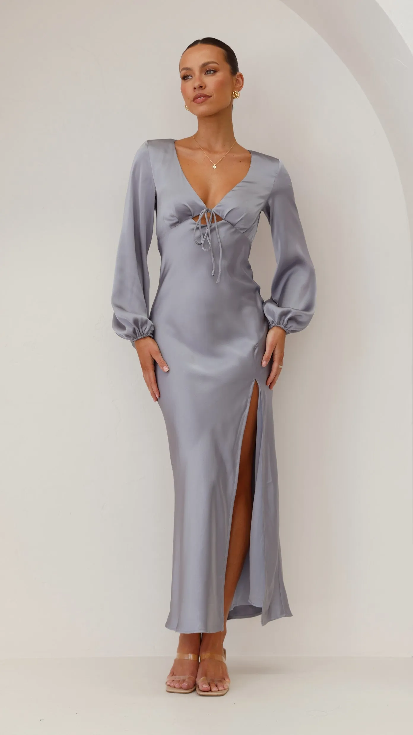 Brigitte Maxi Dress - Steel Blue