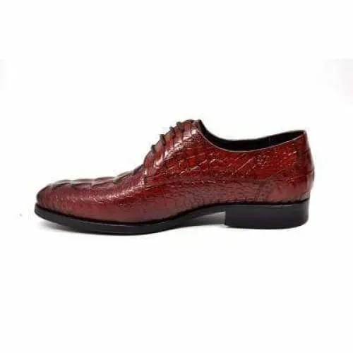 British Walkers Elegance Men's Burgundy Crocodile Leather Loafers