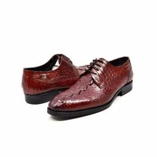 British Walkers Elegance Men's Burgundy Crocodile Leather Loafers