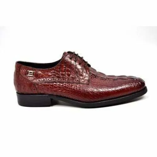 British Walkers Elegance Men's Burgundy Crocodile Leather Loafers