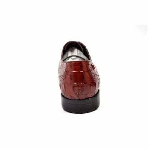 British Walkers Elegance Men's Burgundy Crocodile Leather Loafers