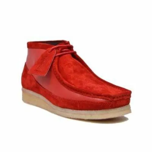 British Walkers Walker 100 Wallabee Boots Men's Red Suede and Leather