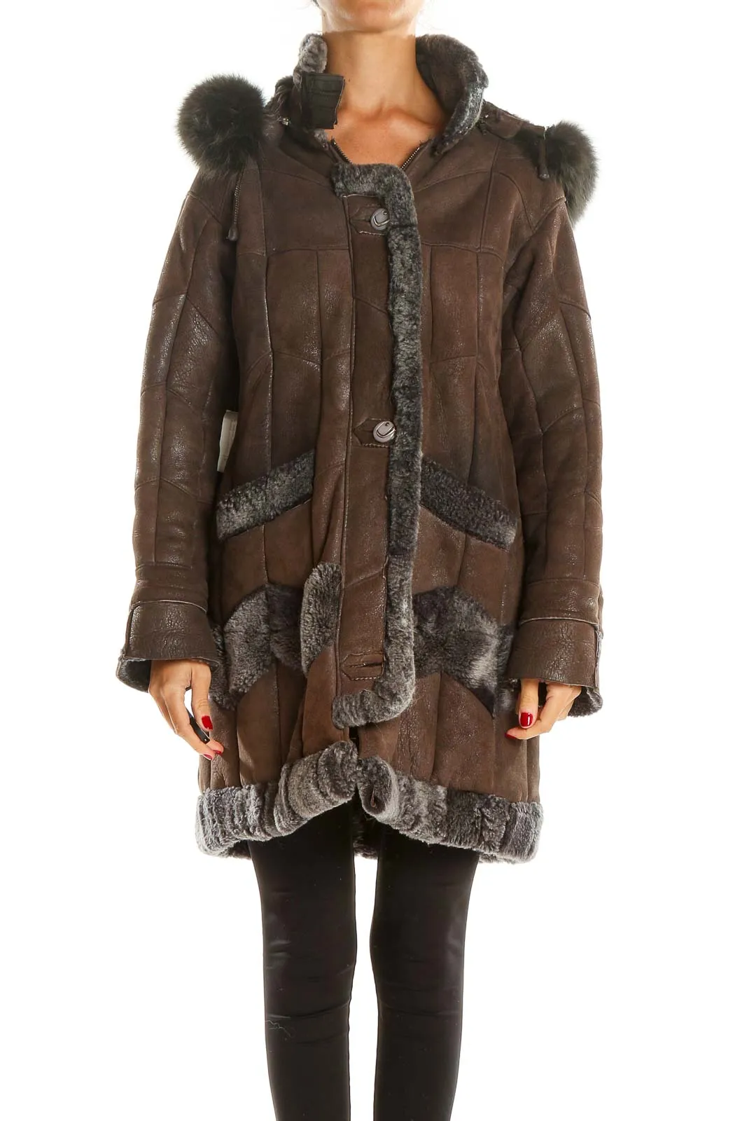 Brown Fur Retro Coat