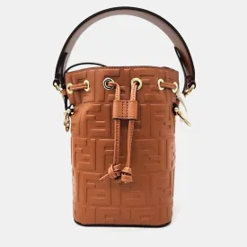 Brown Mon Tresor Mini Bucket Bag