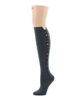 Buttonlap Chunky Knit Knee High Socks