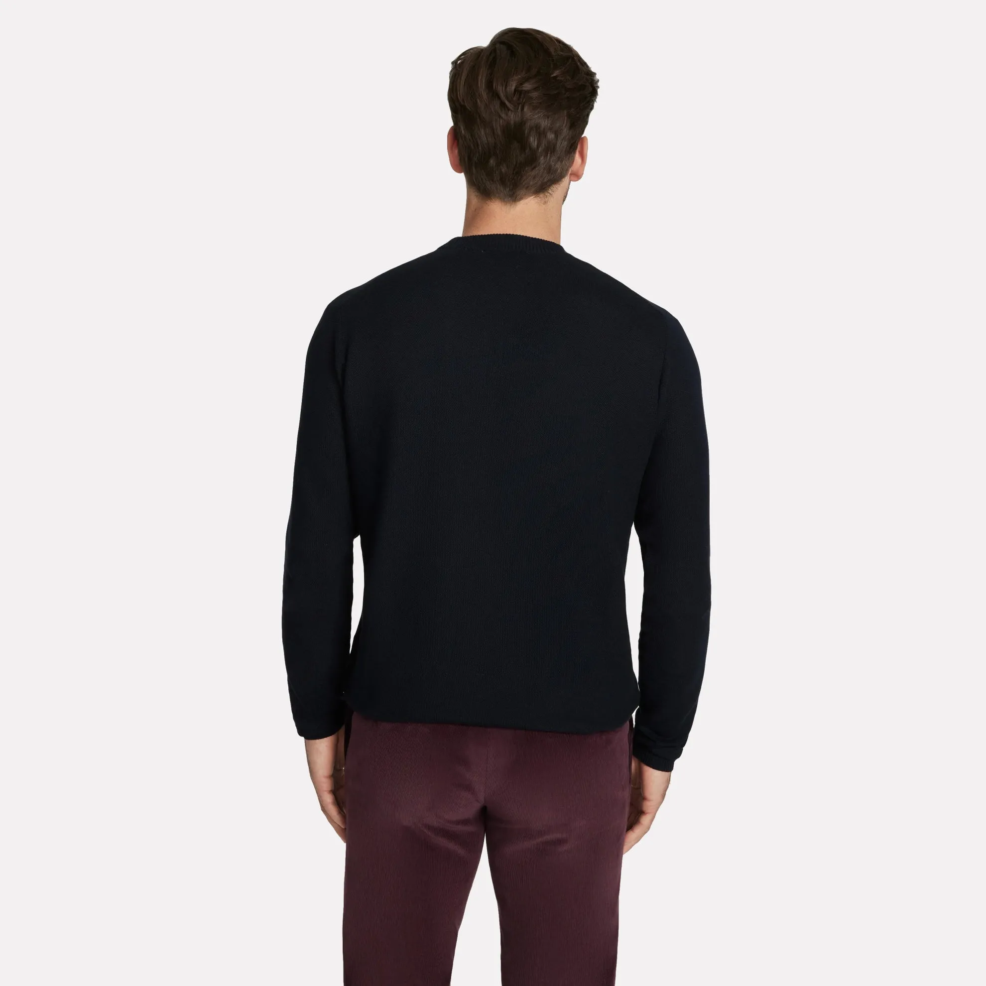 Cadillac Long Sleeve Crew Neck Sweater / Navy