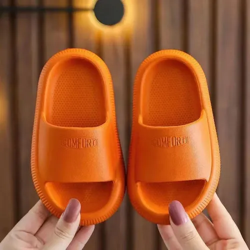 Children Bathroom Slippers Summer Solid Color Anti Slip Soft Sole Kid