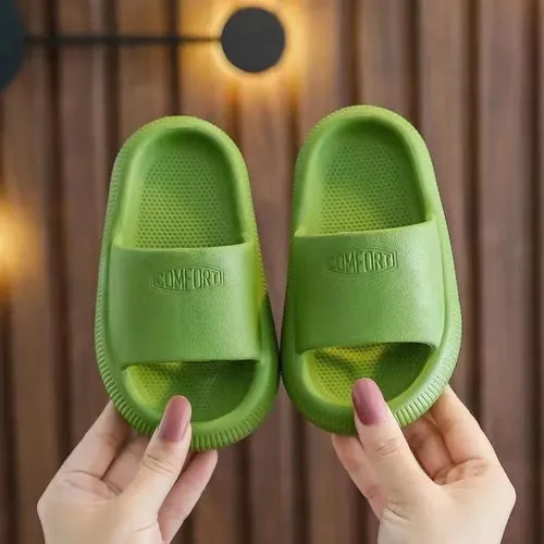 Children Bathroom Slippers Summer Solid Color Anti Slip Soft Sole Kid