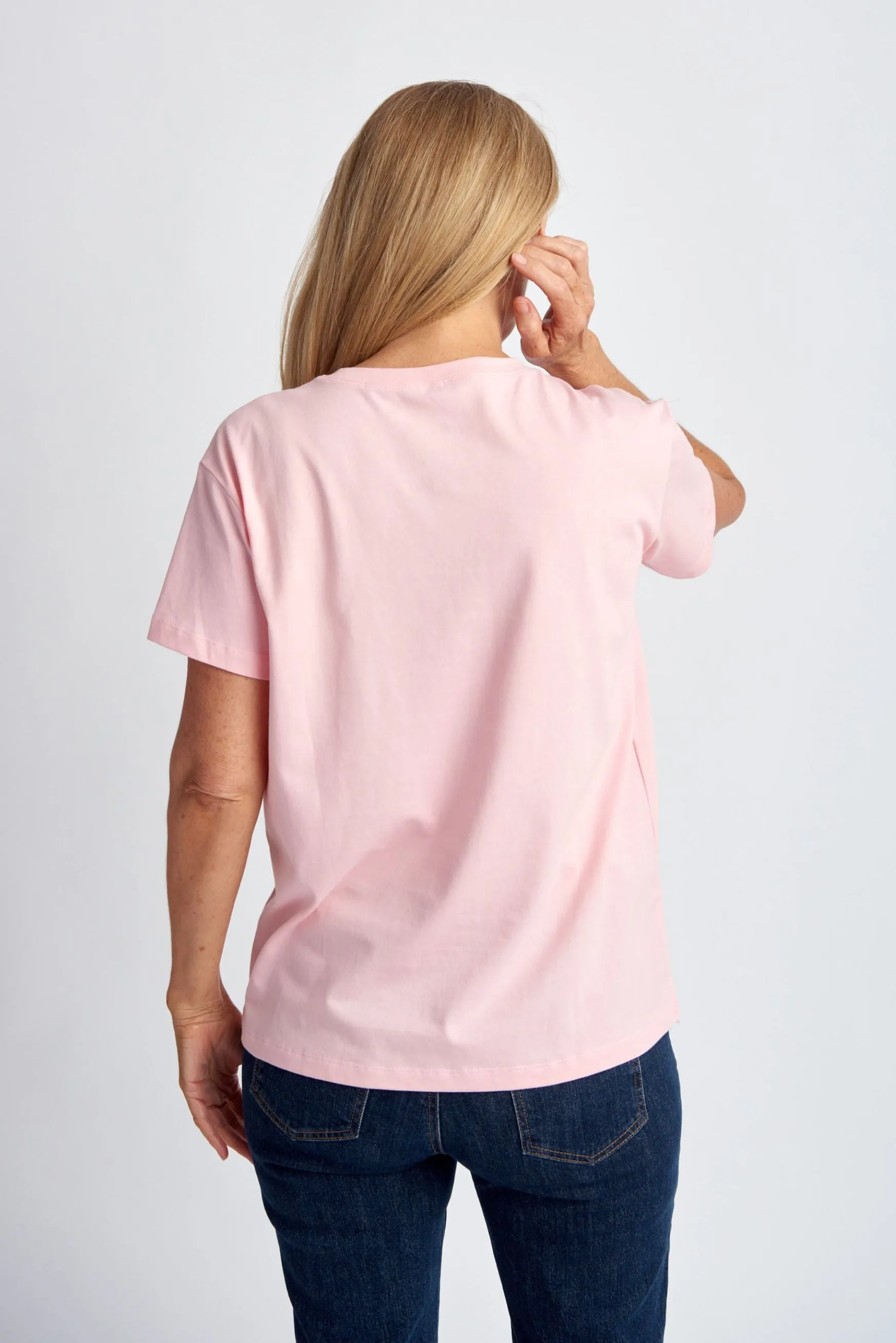 Crew Neck Basic Cotton Tee Tickle Pink