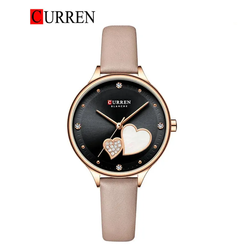 CURREN Original Brand Leather Straps Wrist Watch For Women With Brand (Box & Bag)-9077