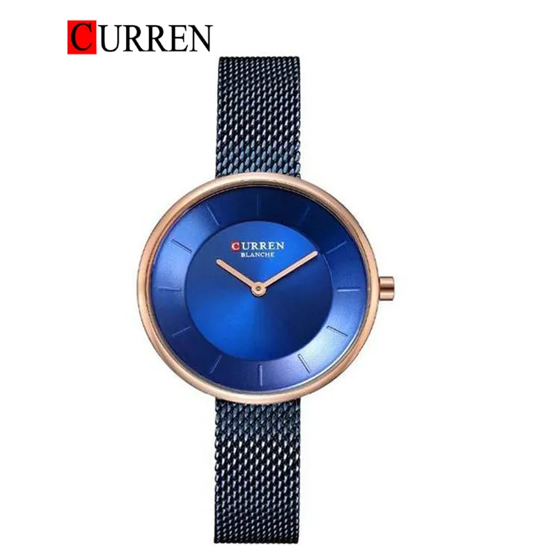 CURREN Original Brand Mesh Band Wrist Watch For Women With Brand (Box & Bag)-9030