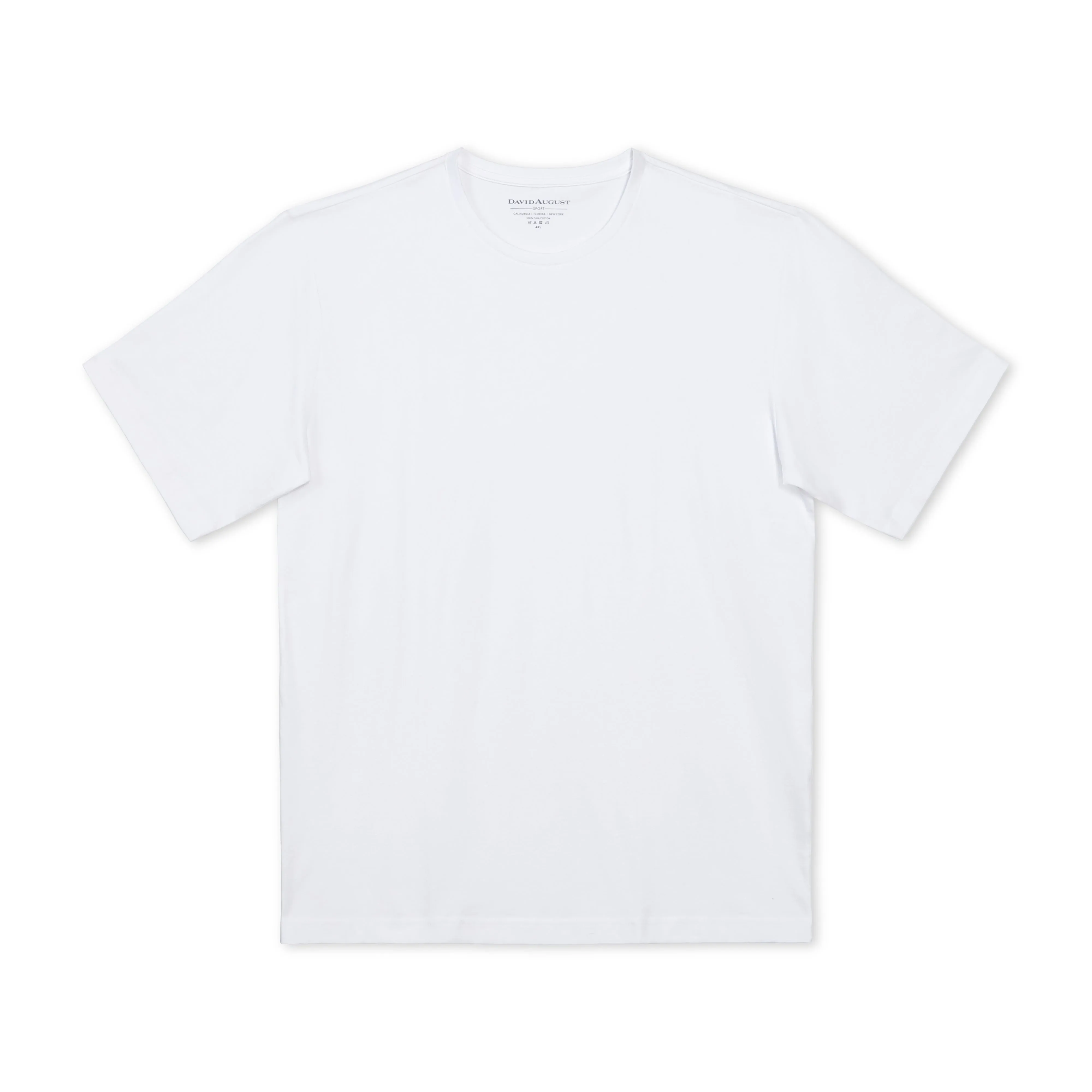 DAVID AUGUST PIMA COTTON CREW NECK T-SHIRT IN WHITE