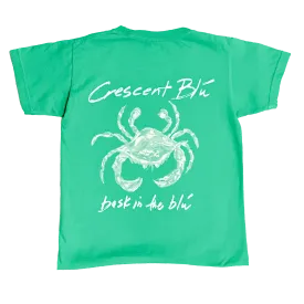 Distressed White Crab Youth Short Sleeve T-shirt