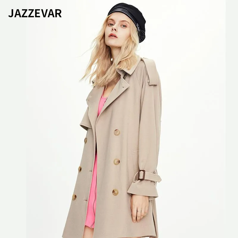 Double Breasted Trench Coat Loose Mid-Length Coat