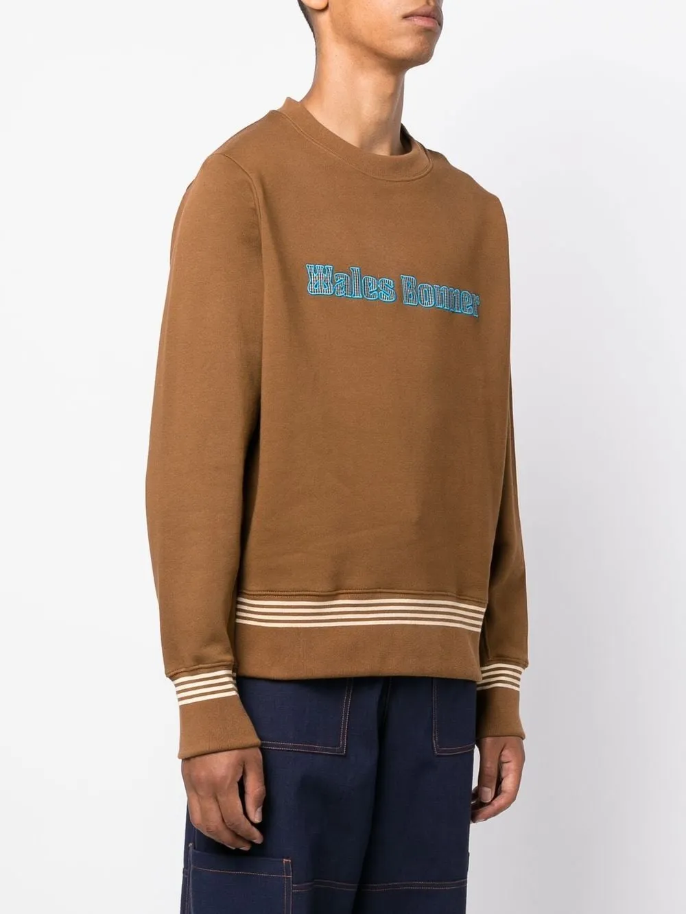 Embroidered-Logo Crew Neck Sweatshirt