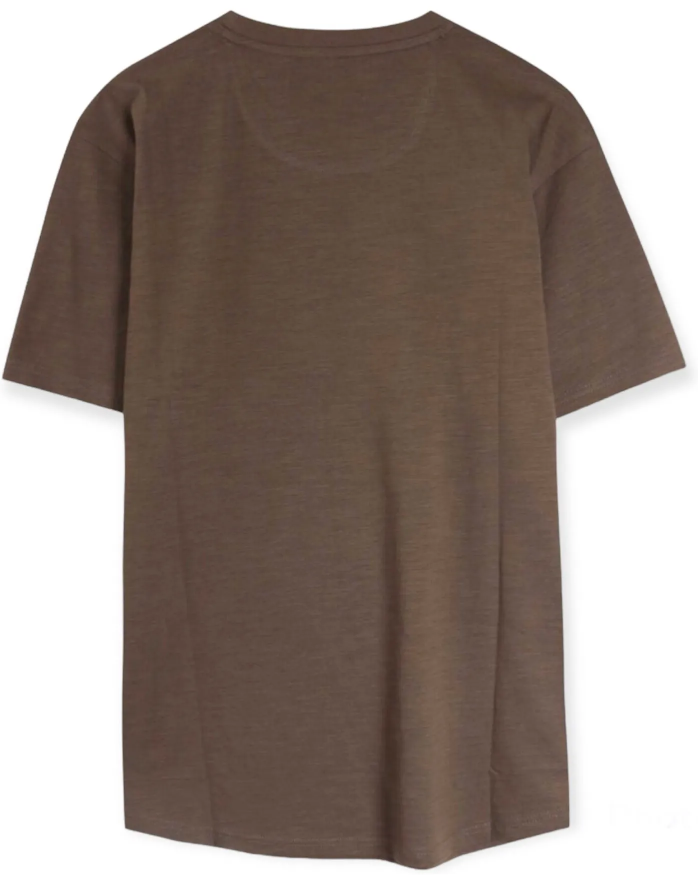 Essential Curved Hem Crew Neck- Chestnut