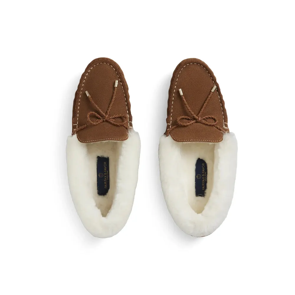 Fairfax & Favor Ladies Henley Shearling Lined Slippers