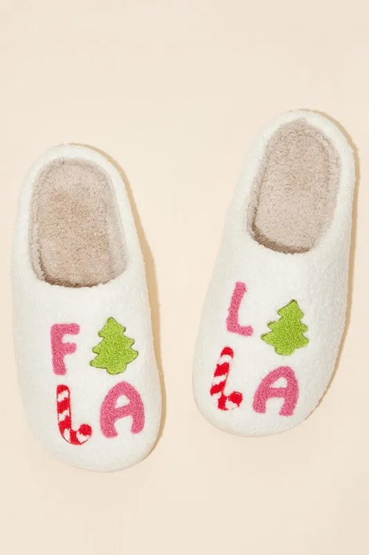 FALALALA Christmas Tree Home Slippers