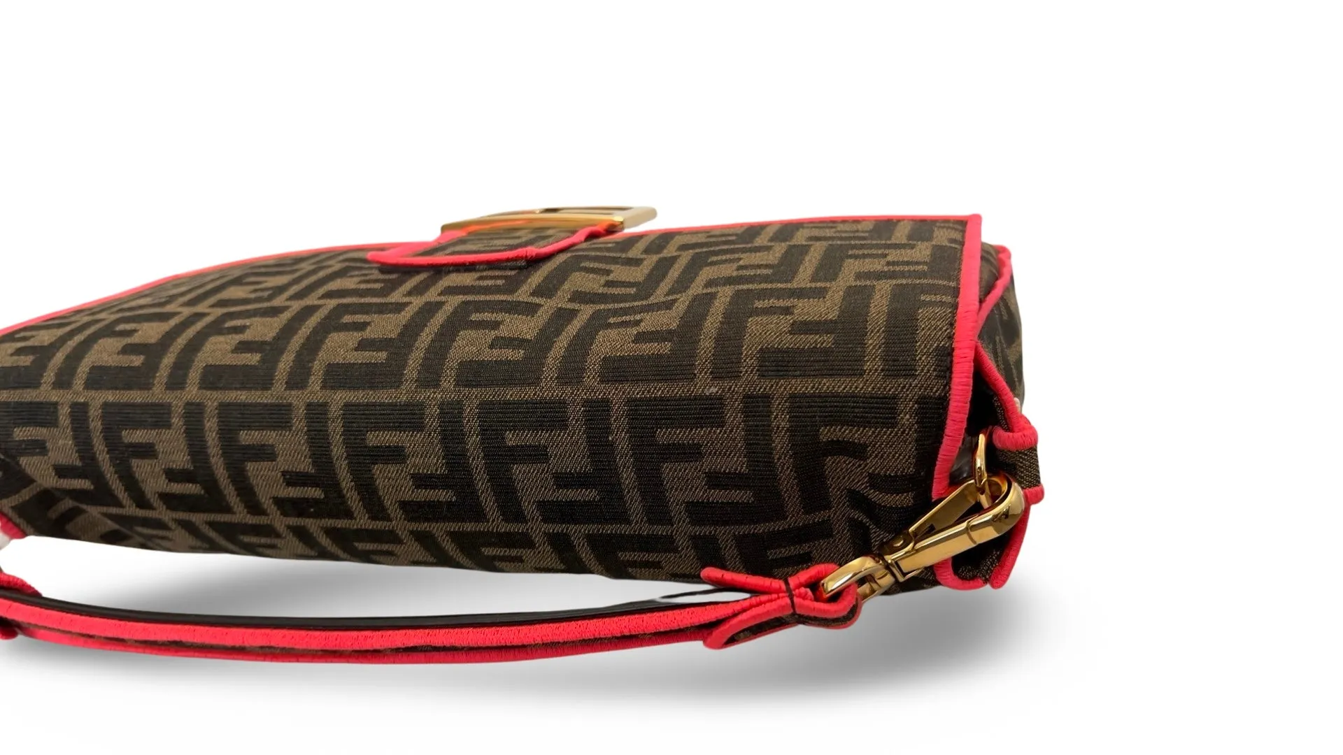 Fendi Baguette - Large Brown and Fuschia FF Jacquard